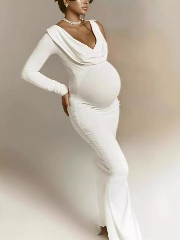 Beaumama robes longue grossesse nœud moulante des tas de colliers femme enceinte