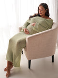 Beaumama robes longue grossesse tricot col bateau manches trompette élégant femme enceinte