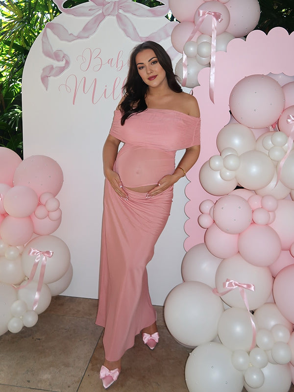 Beaumama robes longue grossesse élégant cérémonie épissage tulle découpe moulante épaule dénudée femme enceinte