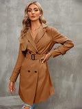 Beaumama trench coat grossesse élégant casual tous les jours double boutonnage ceinture poches femme enceinte