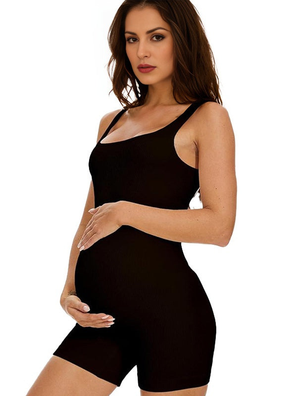 Beaumama vêtements grossesse une pièce modelage du corps col carré combinaison femme enceinte