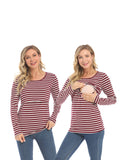 Beaumama T-shirt allaitement grossesse casual tous les jours rayé couleur bloc moulante femme enceinte