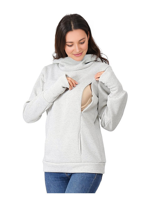 Beaumama sweatshirt allaitement grossesse imprimé fleurie capuche casual femme enceinte