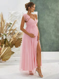 Beaumama robes longue grossesse cocktail cérémonie bouffante tutu fendu le côté fluide femme enceinte